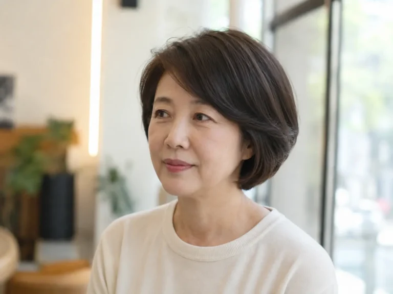 50대 여성 얇은 모발 숱 커버, 화정역 미용실 보브 상고단발
