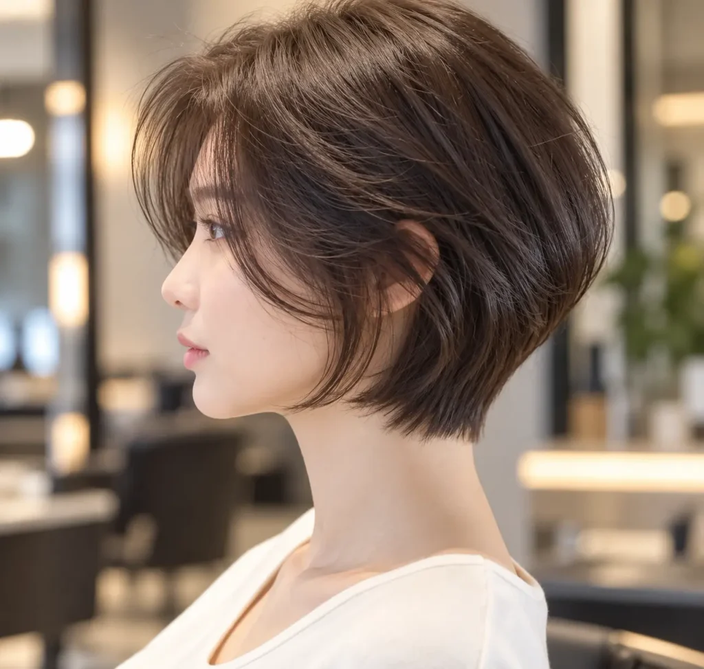 자연스러운 볼류감과 세렴된 보브컷 여성스타일