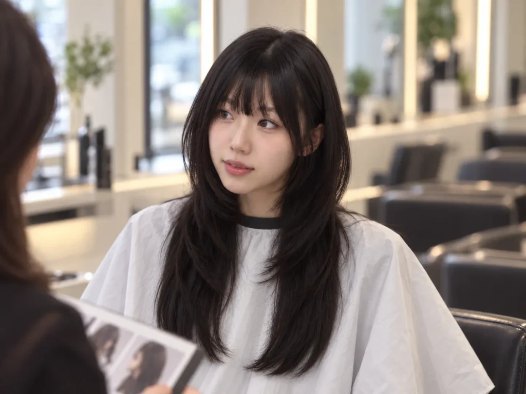 풍성하고 느슨한 s컬 하이레이어드컷
